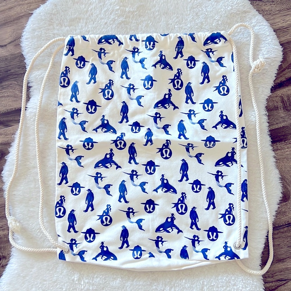 Lululemon Draw String Canvas Tote Bag - image 1